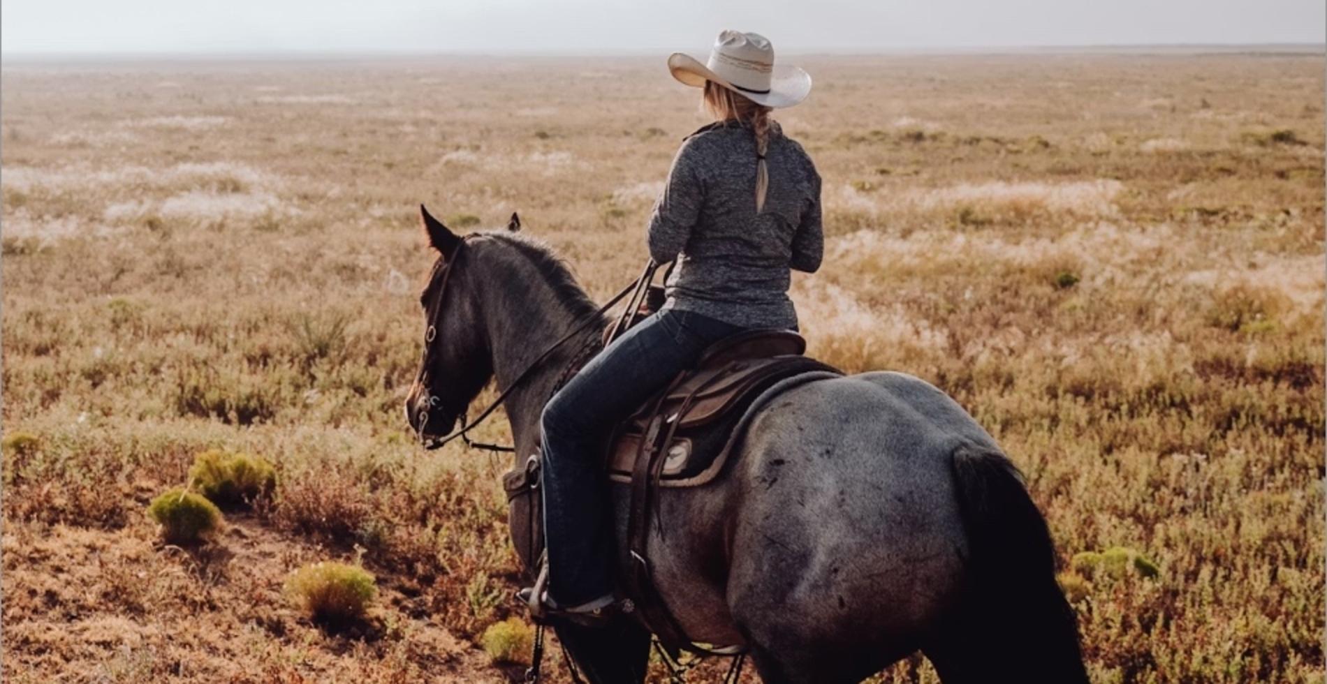 Woman on horseback